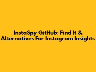 InstaSpy GitHub: Find It & Alternatives For Instagram Insights