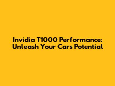 Invidia T1000 Performance: Unleash Your Car's Potential