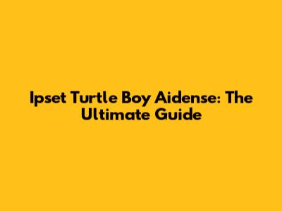 Ipset Turtle Boy Aidense: The Ultimate Guide