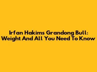 Irfan Hakim's Grandong Bull: Weight And All You Need To Know
