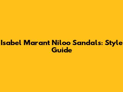 Isabel Marant Niloo Sandals: Style Guide
