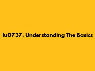 Iu0737: Understanding The Basics