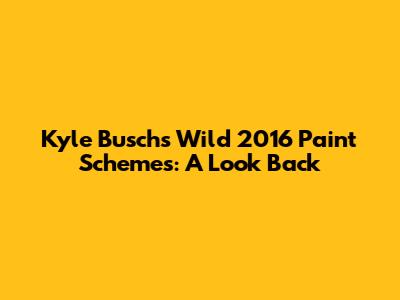 Kyle Busch's Wild 2016 Paint Schemes: A Look Back