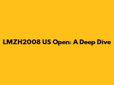 LMZH2008 US Open: A Deep Dive