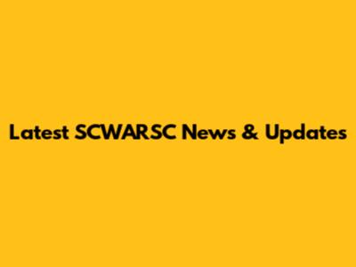 Latest SCWARSC News & Updates