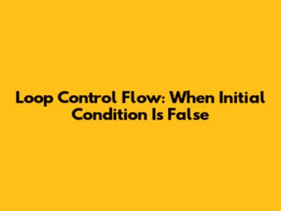 Loop Control Flow: When Initial Condition Is False