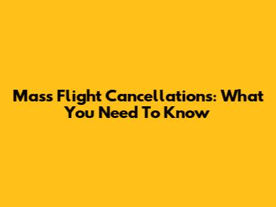 Mass Flight Cancellations: What You Need To Know