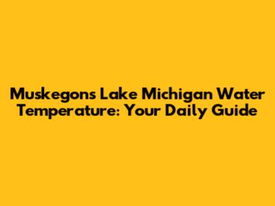 Muskegon's Lake Michigan Water Temperature: Your Daily Guide