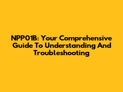 NPP01B: Your Comprehensive Guide To Understanding And Troubleshooting
