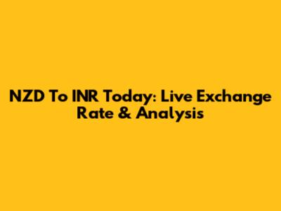 NZD To INR Today: Live Exchange Rate & Analysis
