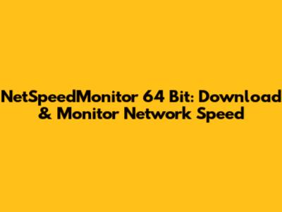 NetSpeedMonitor 64 Bit: Download & Monitor Network Speed