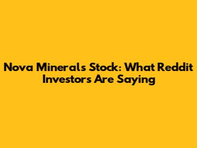 Nova Minerals Stock: What Reddit Investors Are Saying