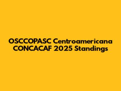 OSCCOPASC Centroamericana CONCACAF 2025 Standings