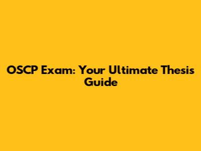 OSCP Exam: Your Ultimate Thesis Guide