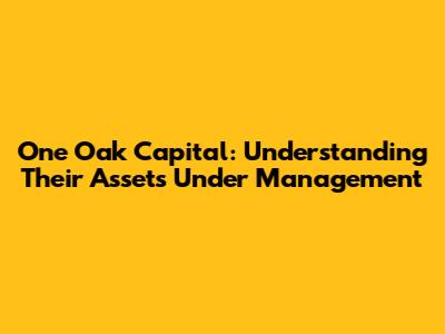 One Oak Capital: Understanding Their Assets Under Management
