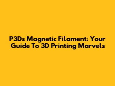 P3D's Magnetic Filament: Your Guide To 3D Printing Marvels