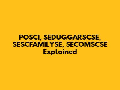 POSCI, SEDUGGARSCSE, SESCFAMILYSE, SECOMSCSE Explained