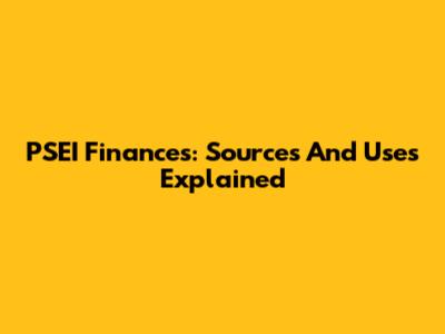 PSEI Finances: Sources And Uses Explained