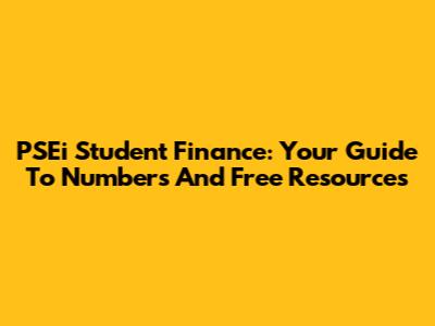 PSEi Student Finance: Your Guide To Numbers And Free Resources