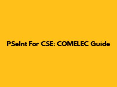 PSeInt For CSE: COMELEC Guide