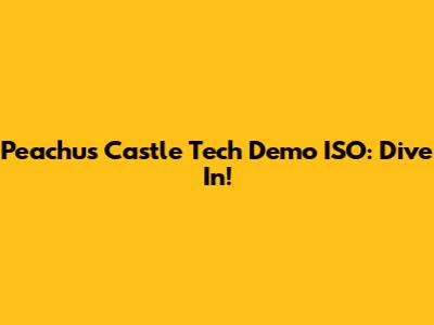 Peachu's Castle Tech Demo ISO: Dive In!