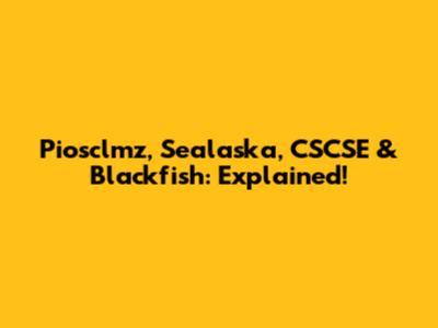 Piosclmz, Sealaska, CSCSE & Blackfish: Explained!