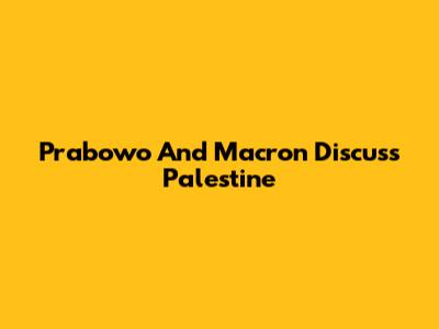 Prabowo And Macron Discuss Palestine