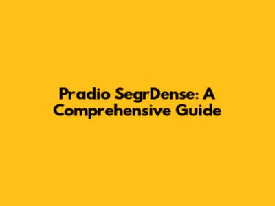 Pradio SegrDense: A Comprehensive Guide