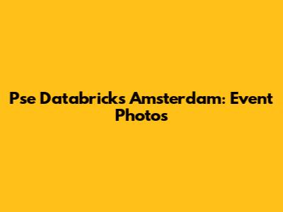 Pse Databricks Amsterdam: Event Photos