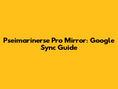 Pseimarinerse Pro Mirror: Google Sync Guide