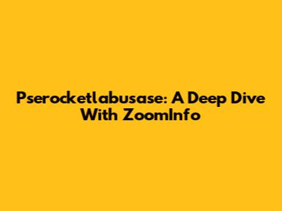Pserocketlabusase: A Deep Dive With ZoomInfo