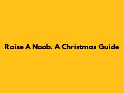 Raise A Noob: A Christmas Guide