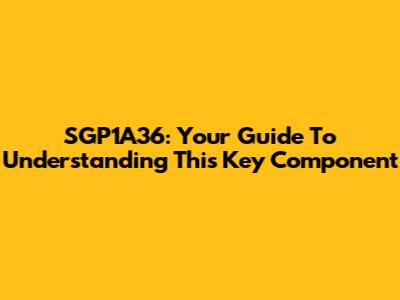 SGP1A36: Your Guide To Understanding This Key Component