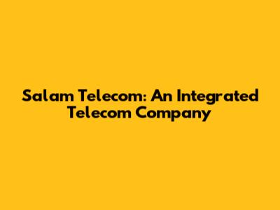 Salam Telecom: An Integrated Telecom Company