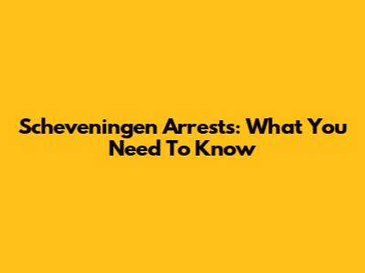 Scheveningen Arrests: What You Need To Know