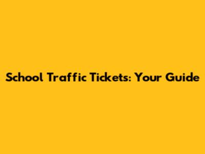 School Traffic Tickets: Your Guide