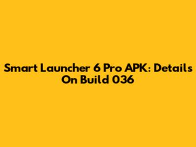 Smart Launcher 6 Pro APK: Details On Build 036