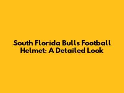 South Florida Bulls Football Helmet: A Detailed Look