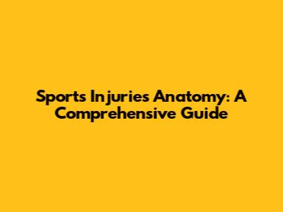Sports Injuries Anatomy: A Comprehensive Guide