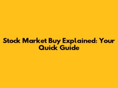 Stock Market 'Buy' Explained: Your Quick Guide