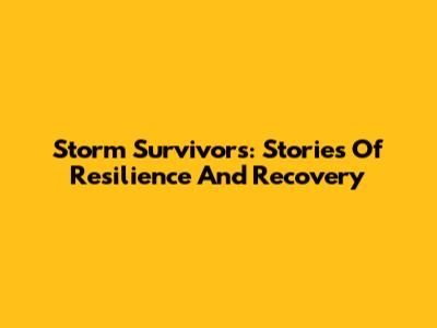 Storm Survivors: Stories Of Resilience And Recovery