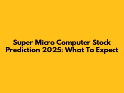 Super Micro Computer Stock Prediction 2025: What To Expect