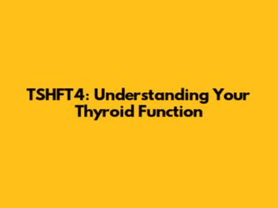 TSHFT4: Understanding Your Thyroid Function