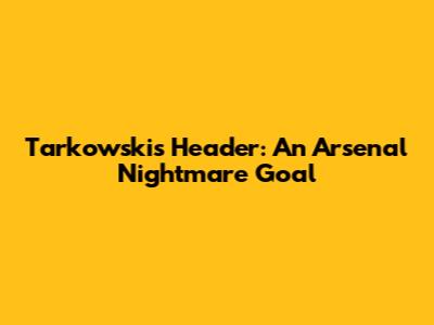 Tarkowski's Header: An Arsenal Nightmare Goal