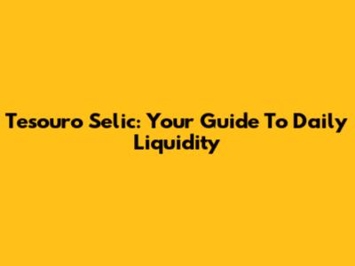 Tesouro Selic: Your Guide To Daily Liquidity