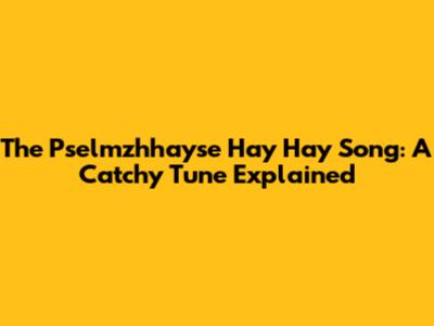 The "Pselmzhhayse Hay Hay" Song: A Catchy Tune Explained