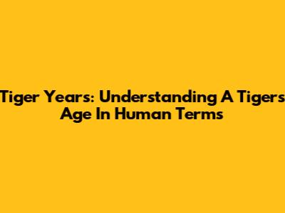 Tiger Years: Understanding A Tiger's Age In Human Terms