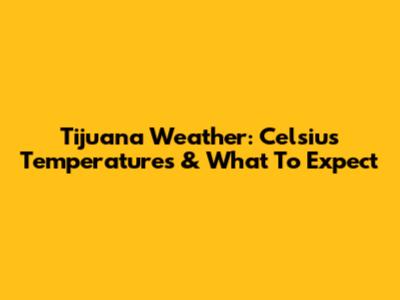 Tijuana Weather: Celsius Temperatures & What To Expect
