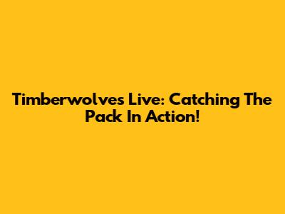 Timberwolves Live: Catching The Pack In Action!