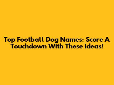 Top Football Dog Names: Score A Touchdown With These Ideas!